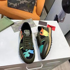 Valentino Rockrunner Camo Green Blue Orange Sneakers