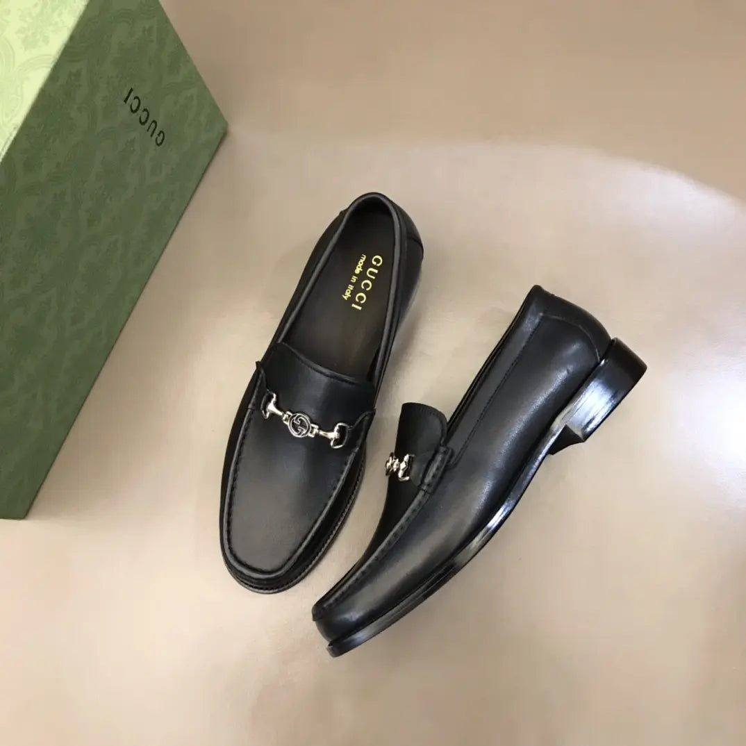 Gucci Horsebit Black Leather Loafers