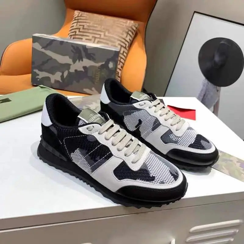 Valentino Rockrunner Black White Grey Sneakers