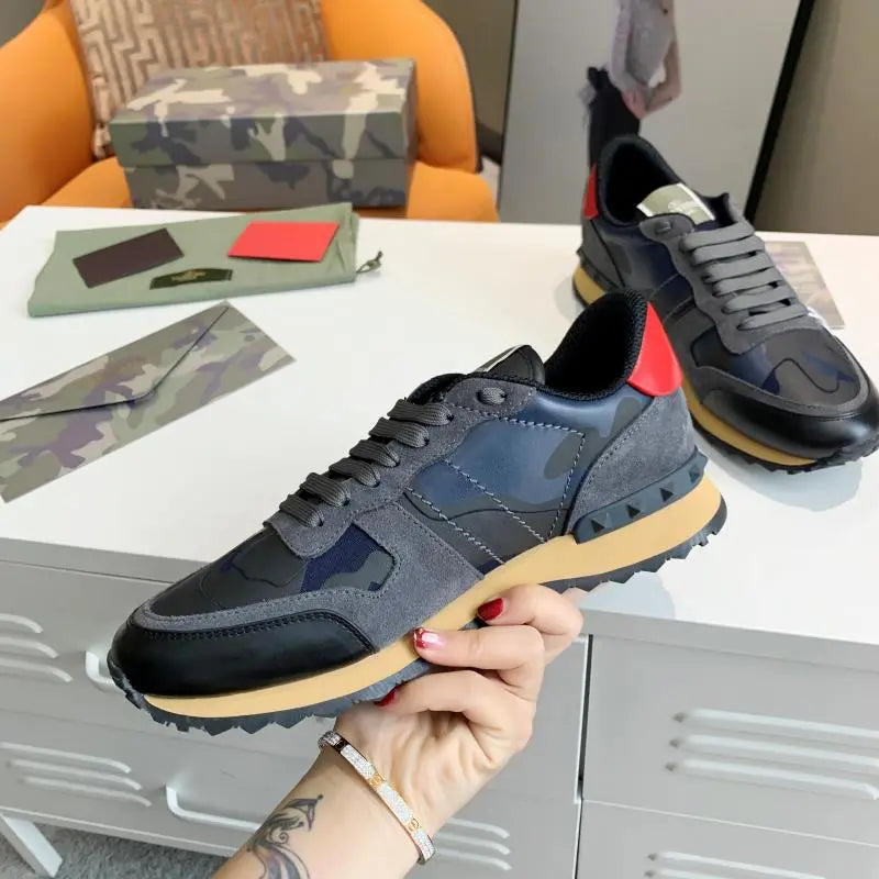 Valentino Rockrunner Navy Black Grey Sneakers