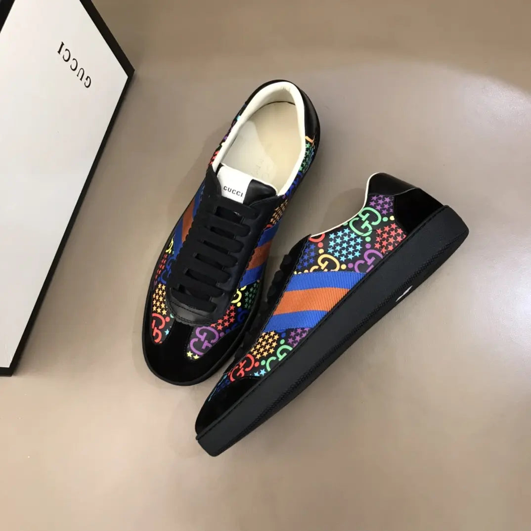 Gucci Ace Black Multicolor Orange Sneakers