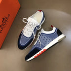 Hermes Navy Blue White Red Sneakers