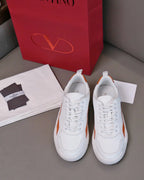 Valentino Garavani White Orange Sneakers