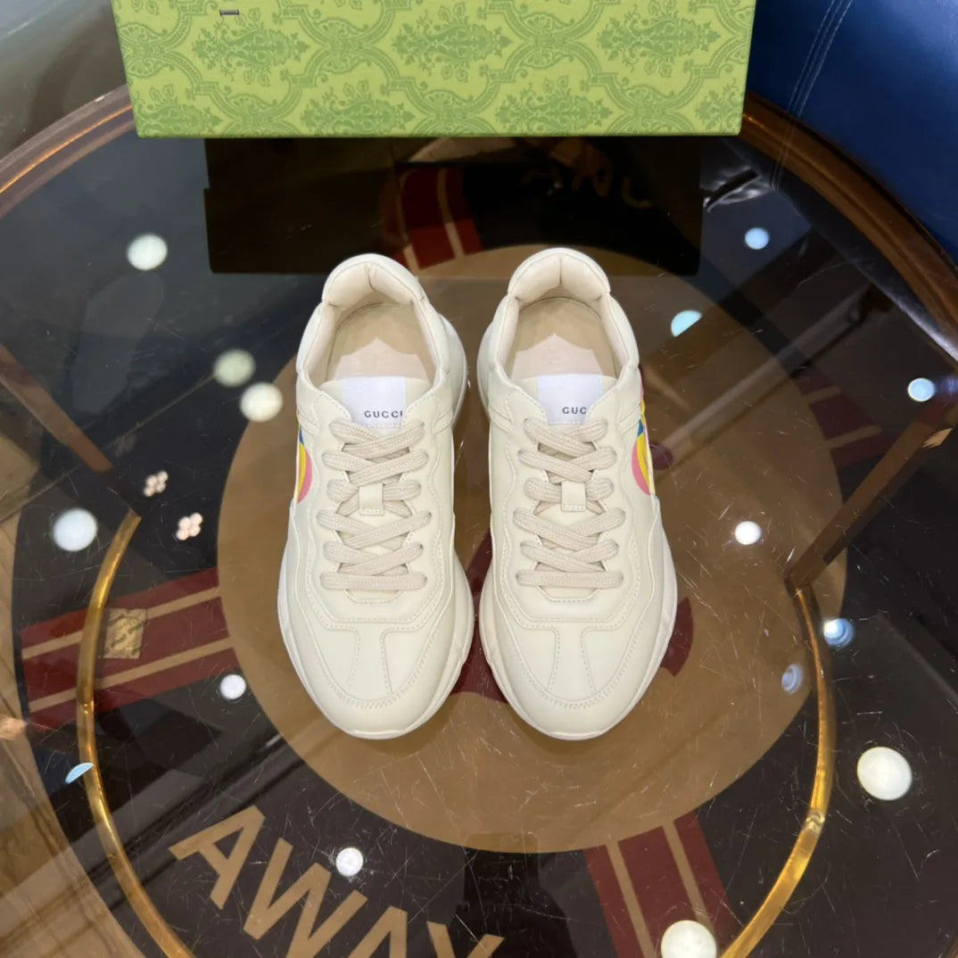 Gucci GG Beige Yellow Pink Blue Sneakers