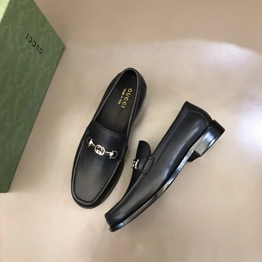 Gucci Horsebit Black Leather Loafers