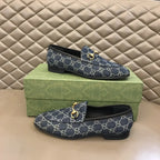 Gucci Horsebit Blue GG Supreme Loafers