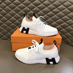 Hermes Bouncing White Black Orange Sneakers
