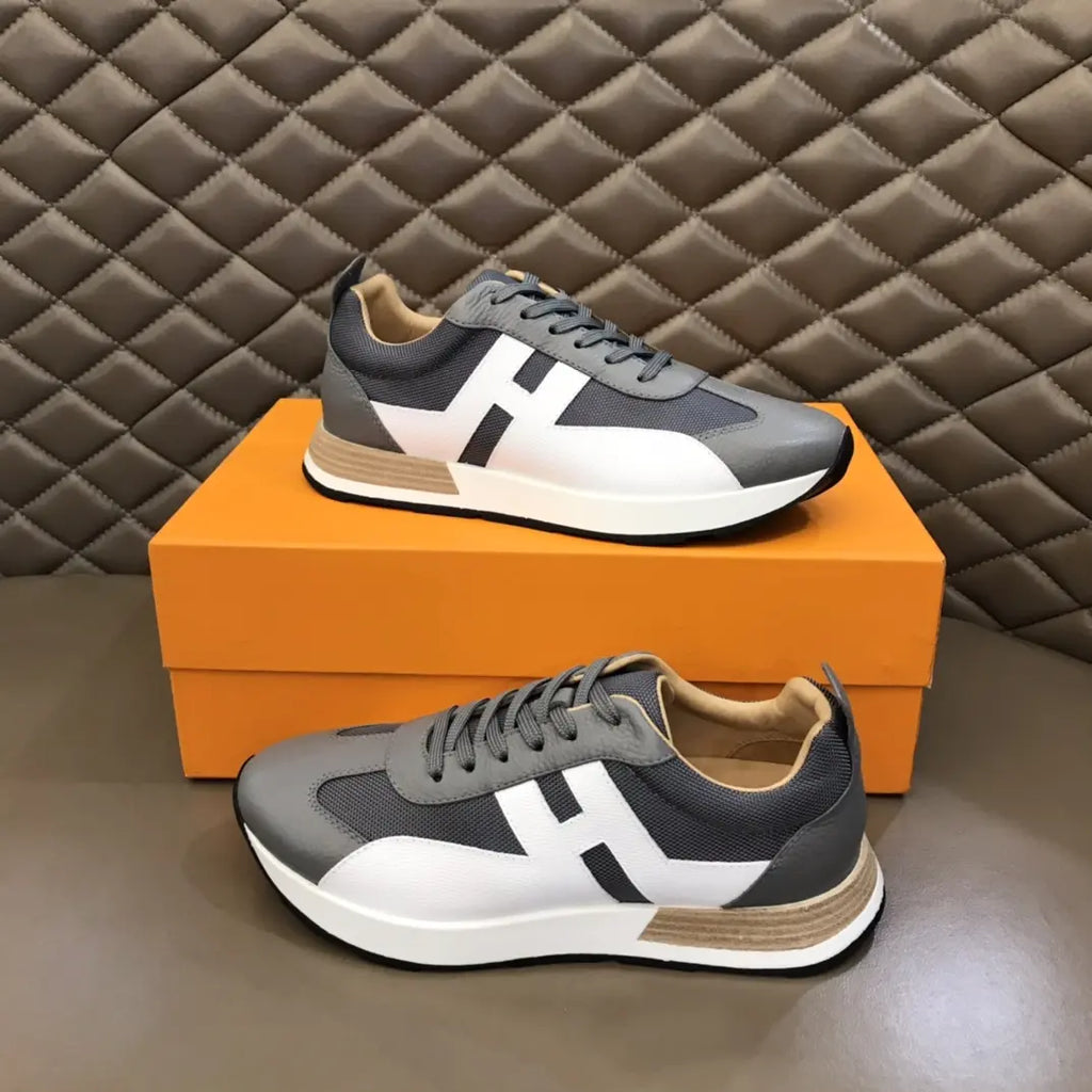 Hermes Grey White Black Sneakers