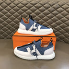 Hermes Blue Denim White Black Sneakers