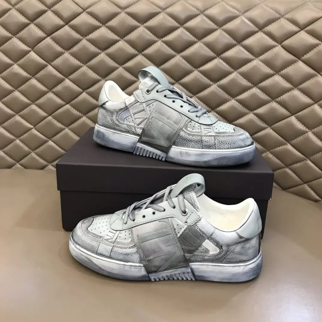 Valentino Garavani Light Grey Metallic Sneakers
