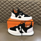 Hermès Bouncing Black White Orange Sneakers
