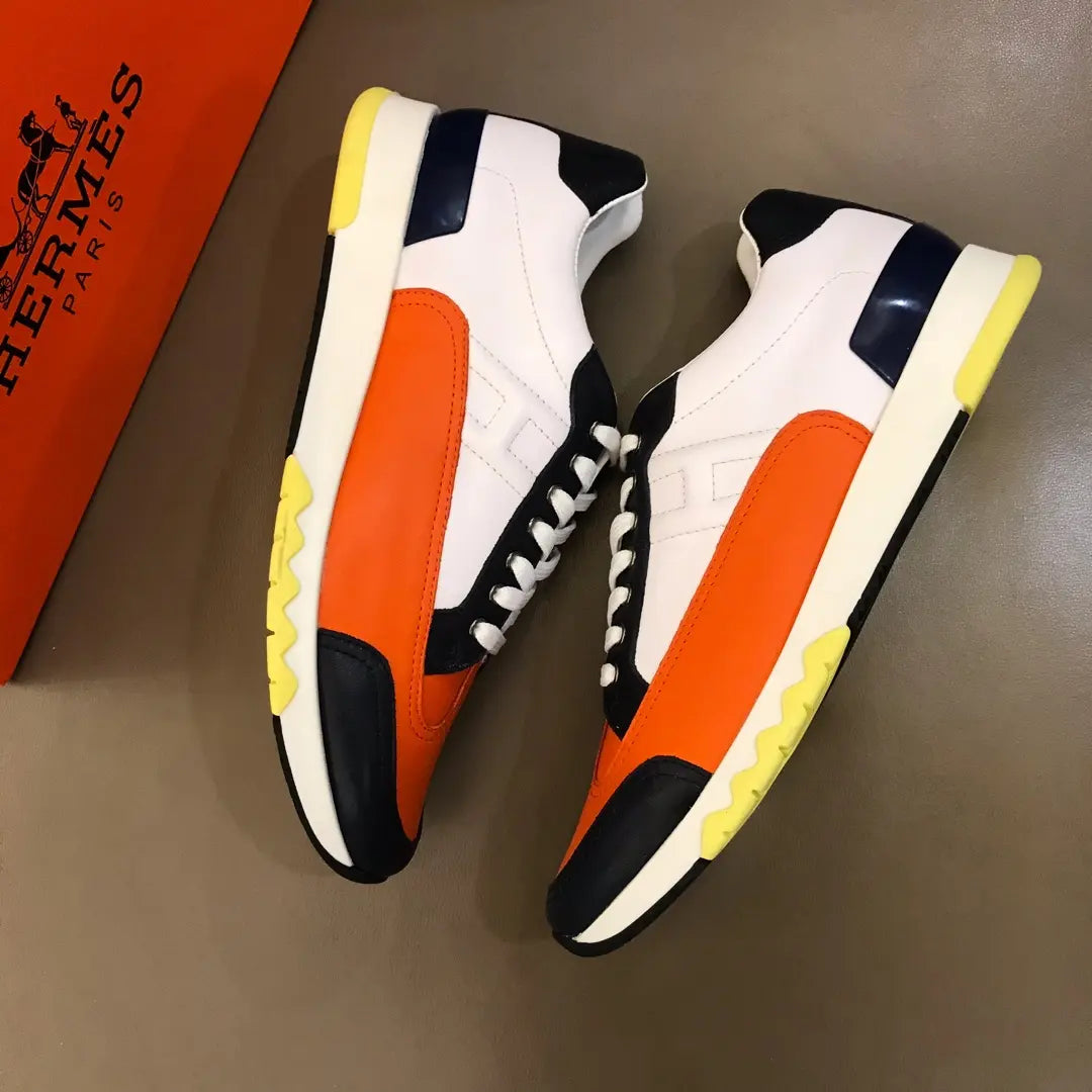 Hermes Bouncing Orange White Black Sneakers