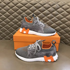 Hermes Grey Orange White Sneakers
