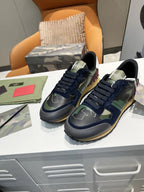Valentino Garavani Camo Green Navy Burgundy Sneakers