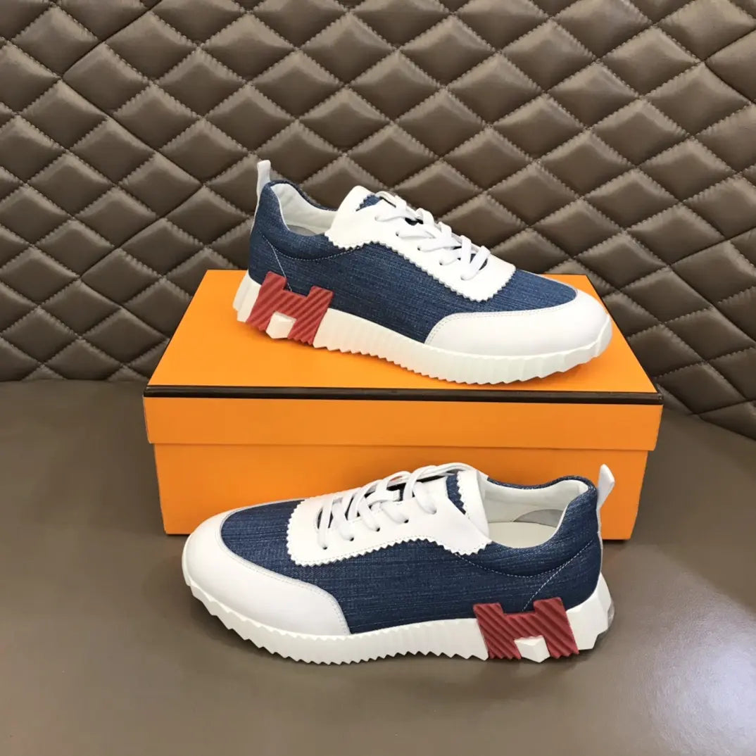 Hermes Blue White Sneakers