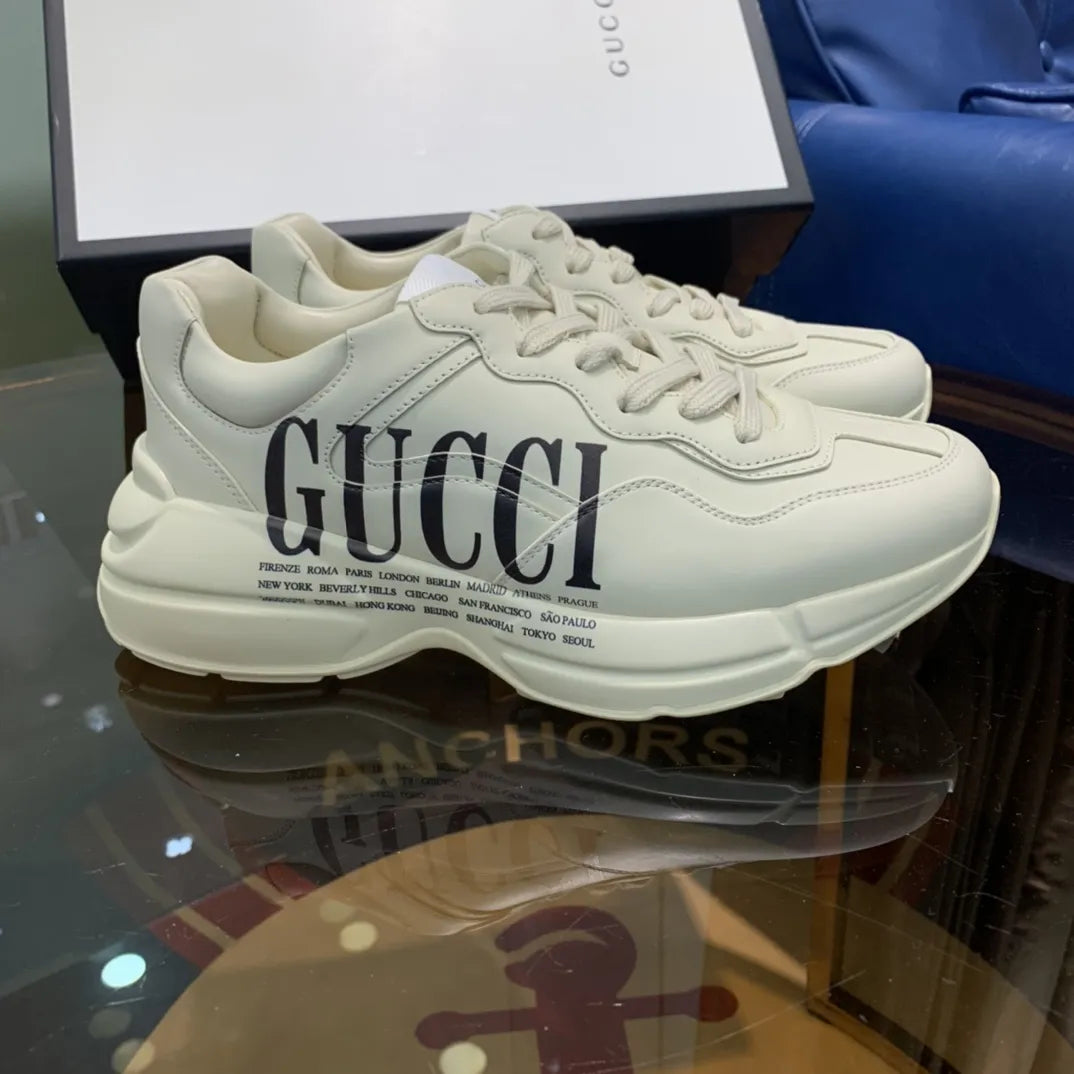 Gucci Logo Print Off White Sneakers