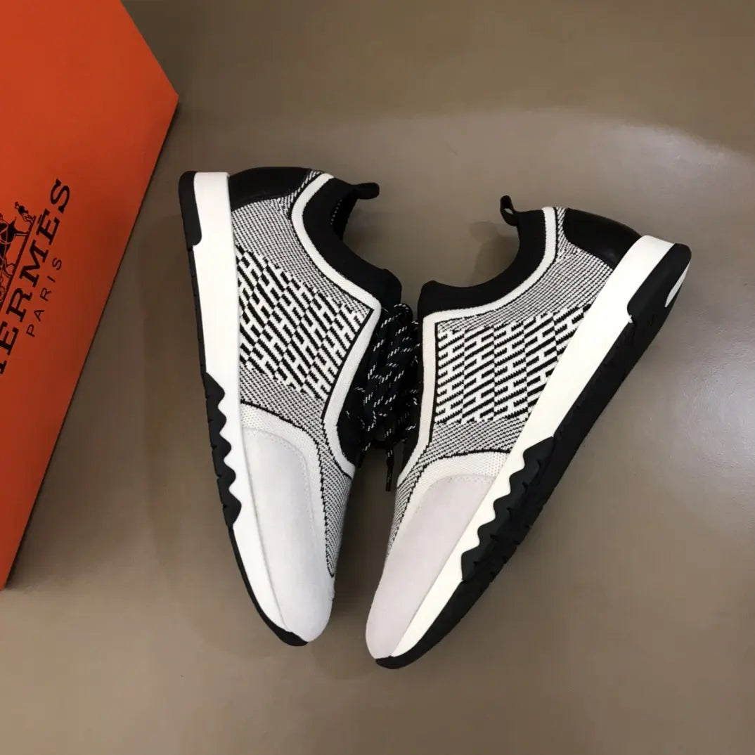 Hermes White Black Sneakers