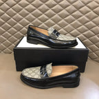Gucci GG Black Patent Beige Loafers