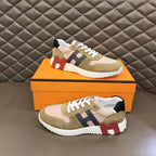 Hermès Pink Beige Black White Sneakers