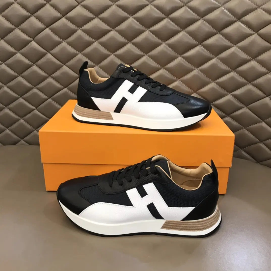 Hermes H Black White Sneakers