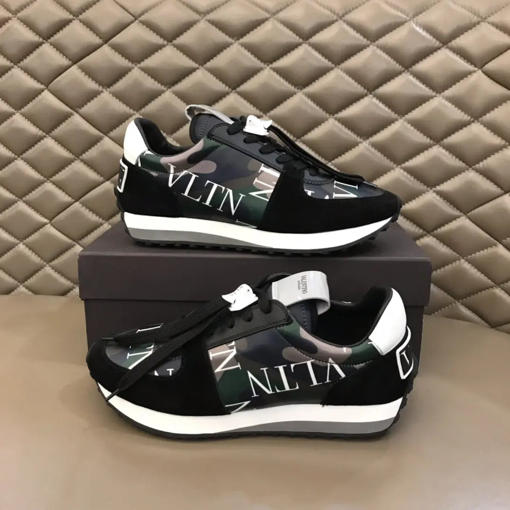 Valentino Black Camo Green White Sneakers