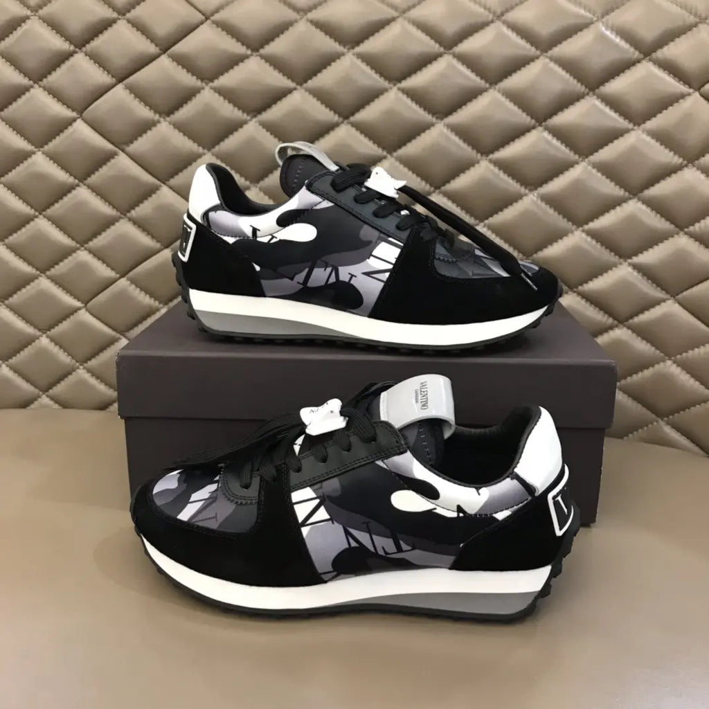 Valentino Garavani Black White Gray Sneakers