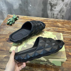 Valentino Garavani Black Quilted Leather Slides