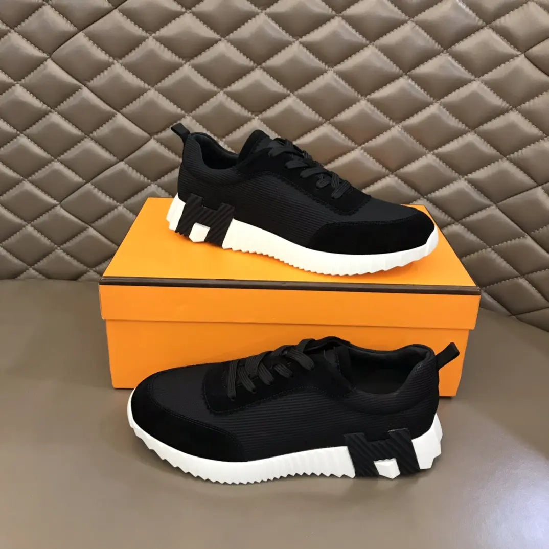 Hermes Paris Black Mesh Sneakers