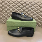 Gucci Horsebit Gold Bit Black Loafers