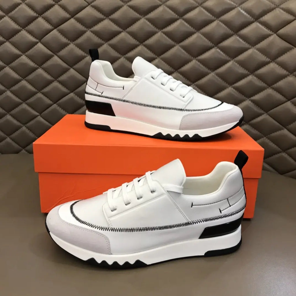 Hermes Paris White Black Sneakers