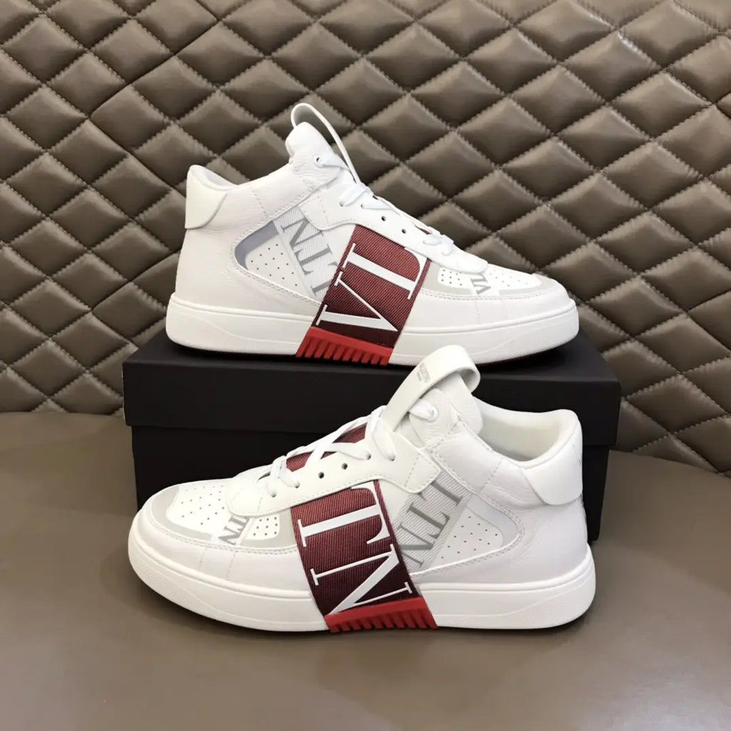 Valentino Garavani White Maroon Red Sneakers