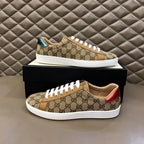 Gucci Ace Beige Brown Red Sneakers