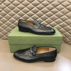 Gucci Horsebit Gold Chain Black Loafers