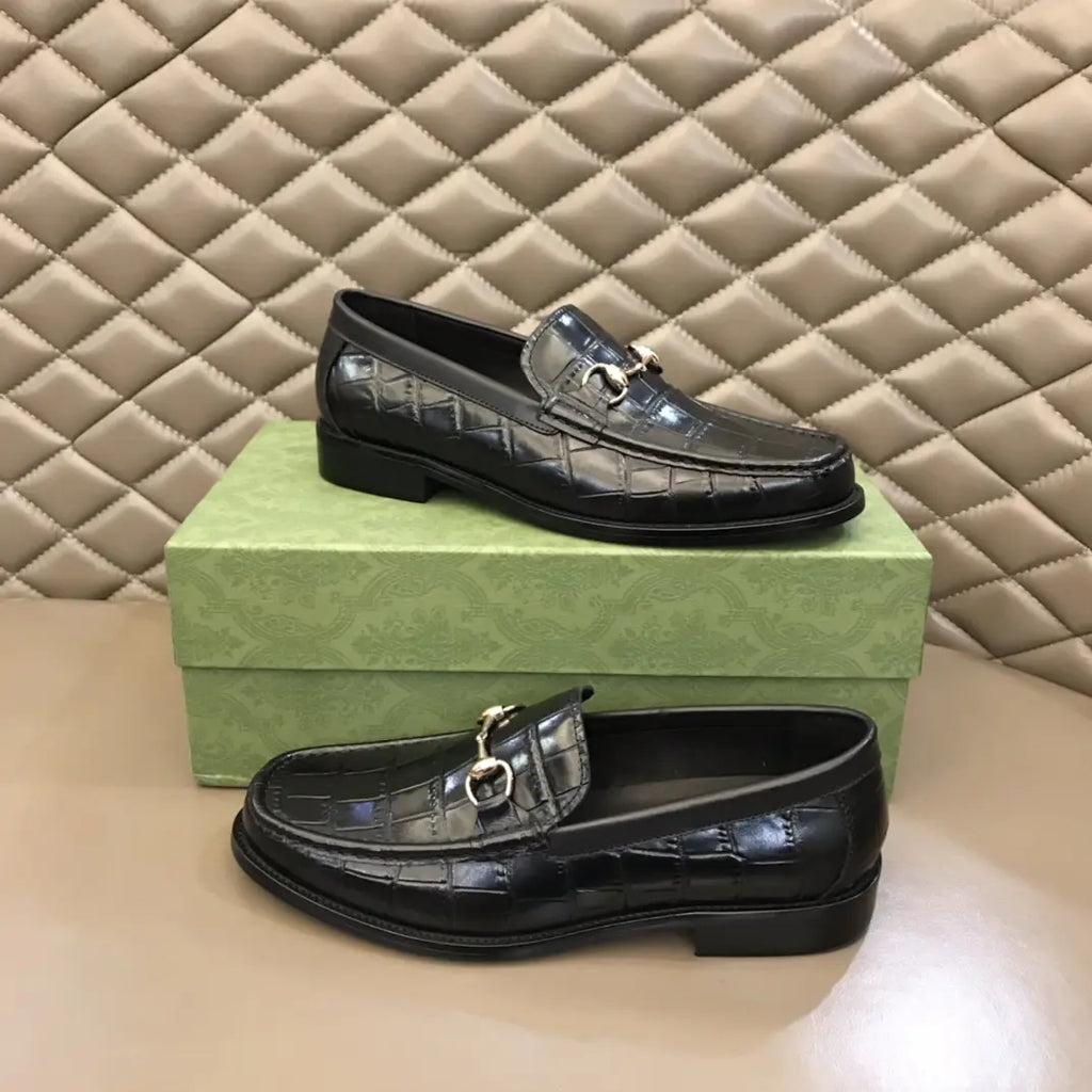 Gucci Horsebit Black Crocodile Loafers