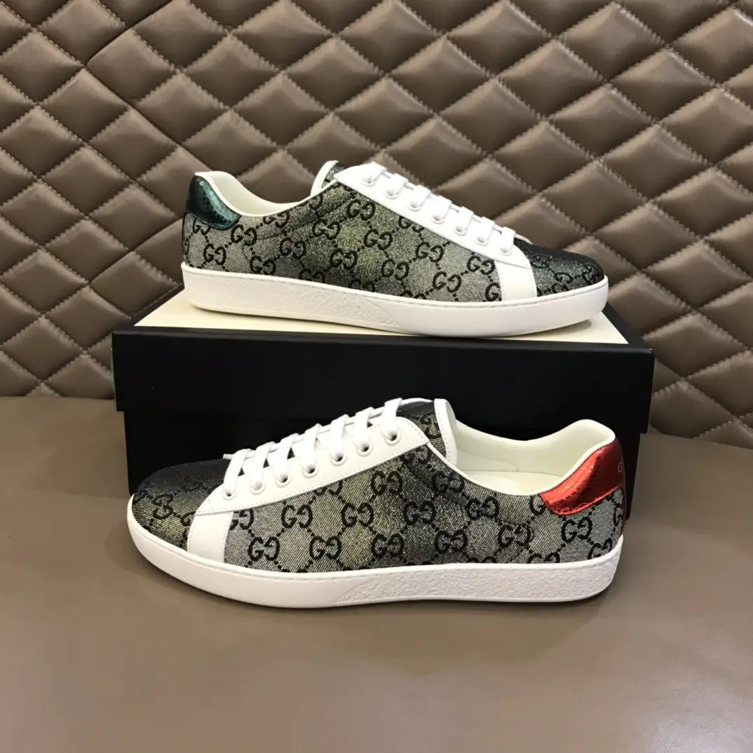 Gucci Ace Grey Black White Red Sneakers