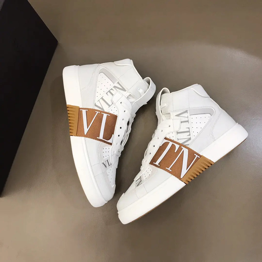 Valentino VN High White Brown Sneakers