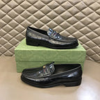 Gucci Horsebit Black Crocodile Loafers