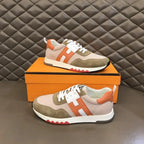 Hermes Paris Beige Orange White Sneakers