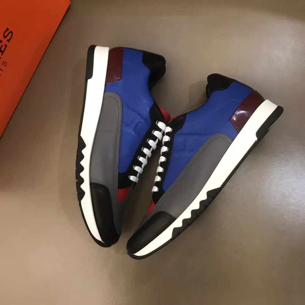 Hermes Blue Black Red Grey Sneakers