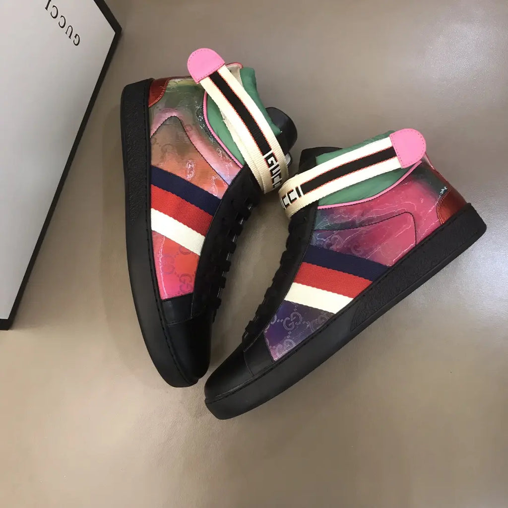 Gucci Web High Top Black Multicolor Sneakers
