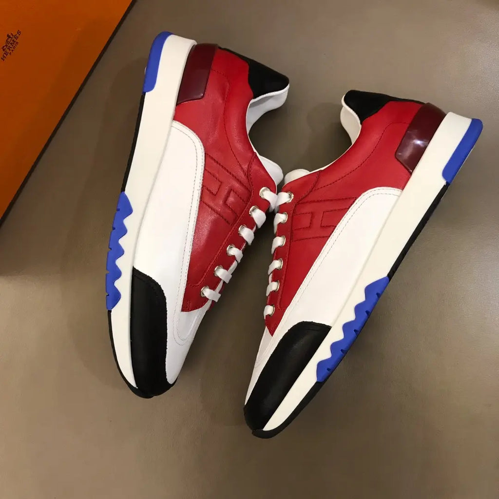 Hermes Red White Black Blue Sneakers
