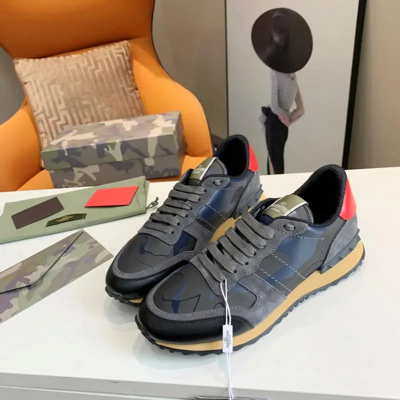 Valentino Rockrunner Navy Black Grey Sneakers