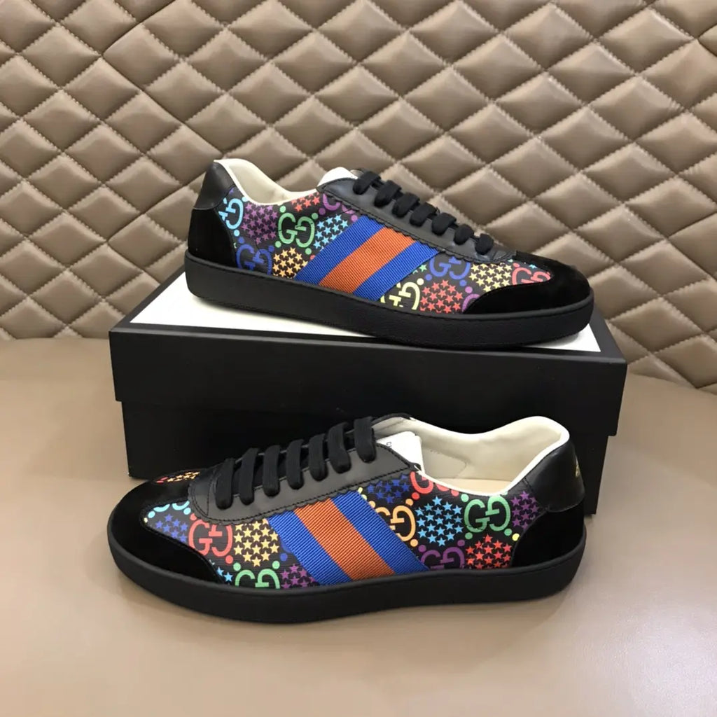 Gucci Ace Black Multicolor Orange Sneakers