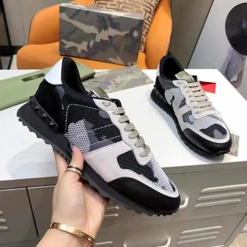 Valentino Rockrunner Black White Grey Sneakers