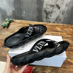 Valentino Garavani VLTN Black Platform Slides