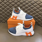 Hermes Paris White Blue Orange Sneakers