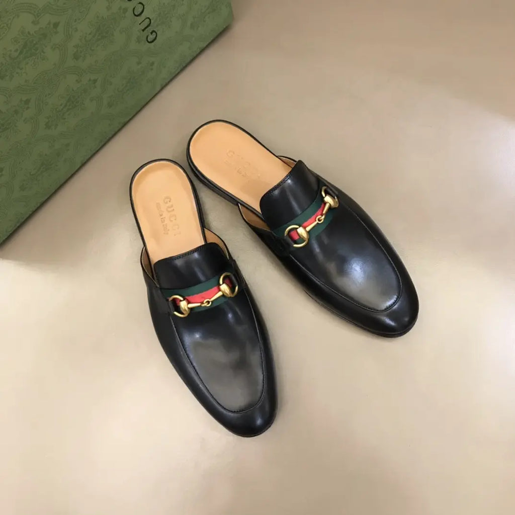 Gucci Horsebit Web Black Mules