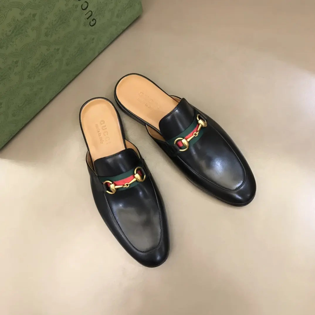 Gucci Horsebit Web Black Mules