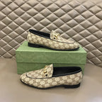 Gucci GG Supreme Horsebit Beige Loafers