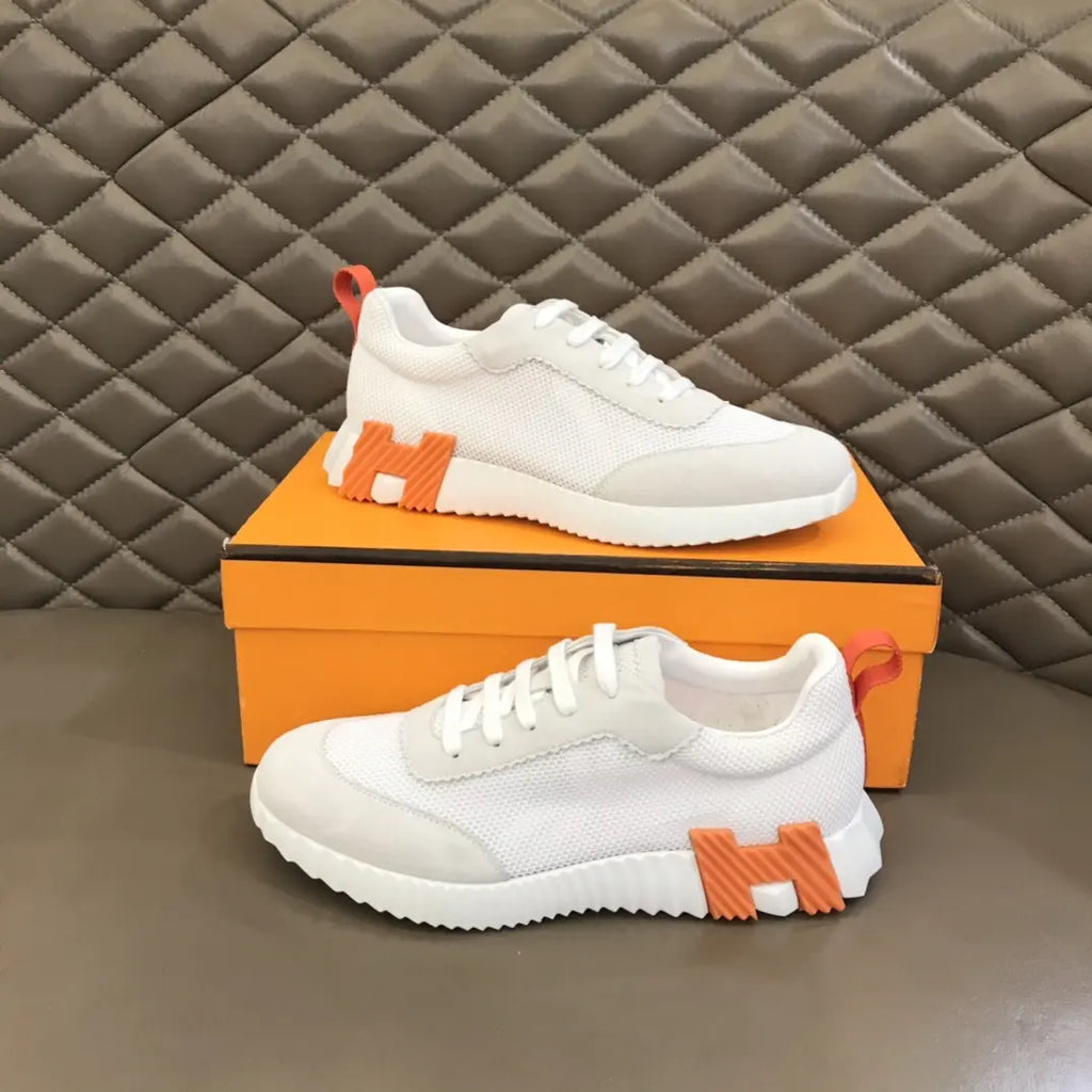 Hermes White Orange Black Sneakers
